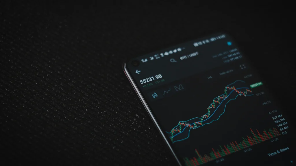 Person checking a mobile financial app